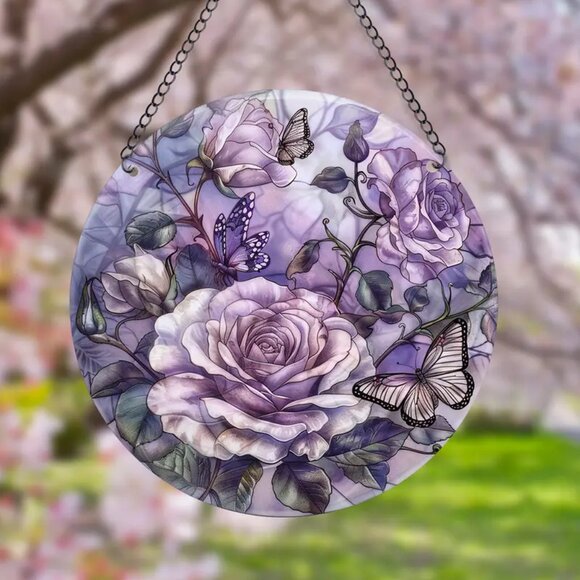 Other - Purple Rose Acrylic Suncatcher